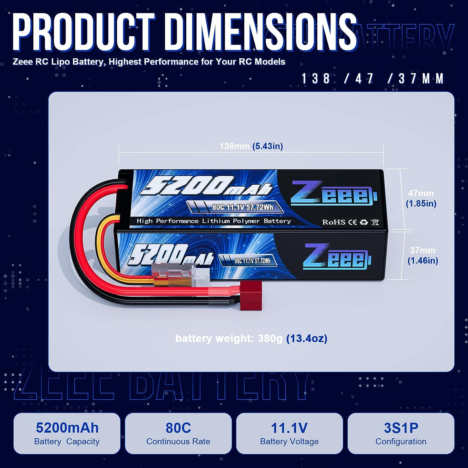 1/2 قطعة Zeee 3S 5200mAh يبو ب - مراجعة Drone Battery 4S وسعره