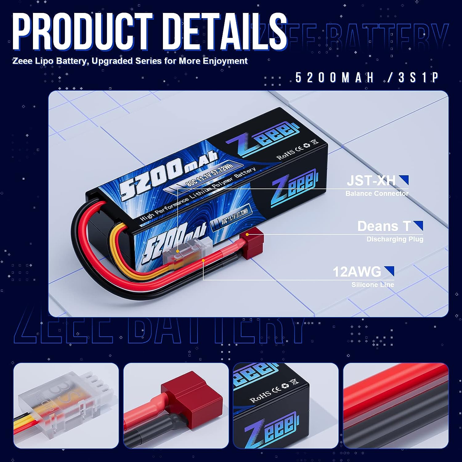 1/2 قطعة Zeee 3S 5200mAh يبو ب - مراجعة Drone Battery 4S وسعره